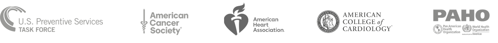 Guías médicas: USPSTF, American Cancer Society, American Heart Association, American College of Cardiology, PAHO